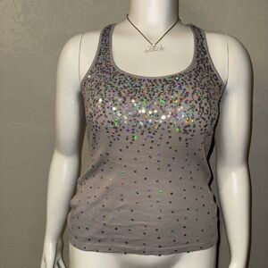 Express Silver Sequin Tank Top